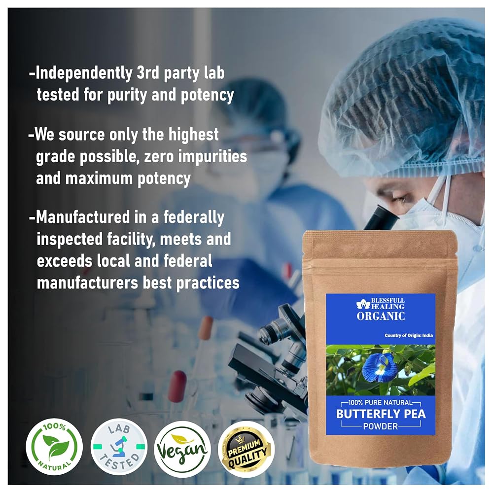 Blessfull Healing Organic Butterfly Pea Powder 100% Pure Natural 200