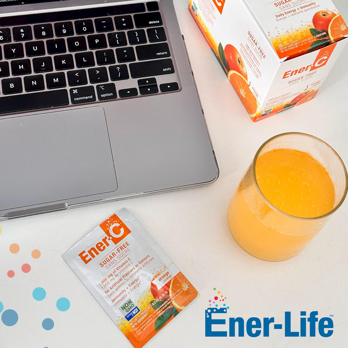 Ener-C Sugar Free Energy Orange Multivitamin Drink Mix Vitamin C