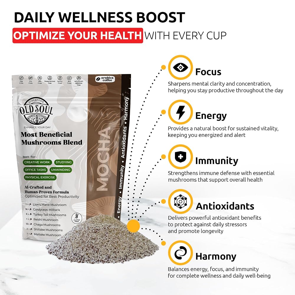MIXES OLDSOUL OldSoul Superfood Mushrooms Black Coffee Blend - 14 oz - image 5