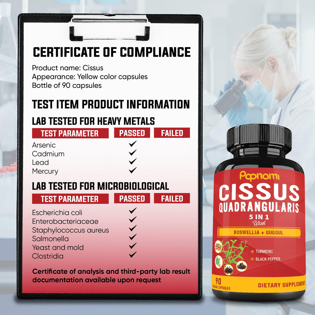 Papnami Cissus Quadrangularis Extract with Boswellia & Turmeric - 90 Capsules - image 7