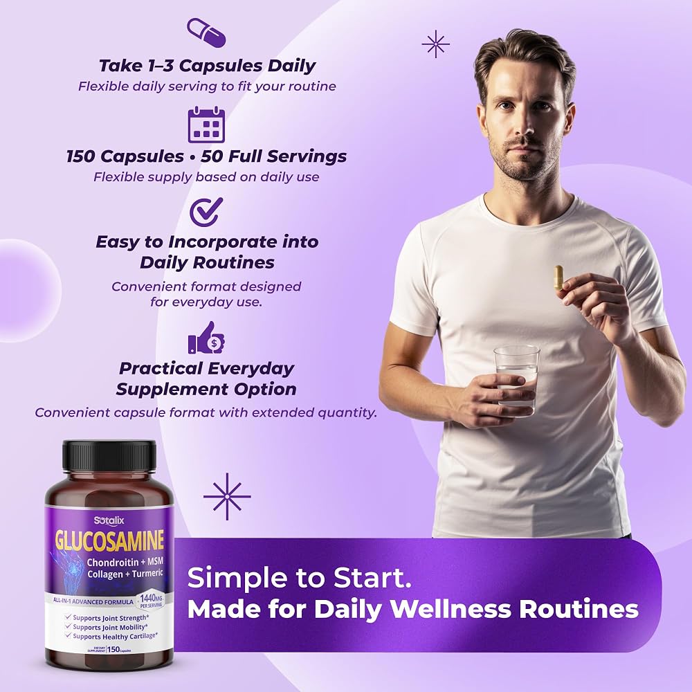 Sotalix Glucosamine 1,440 mg with Chondroitin & MSM - 150 Capsules - image 6