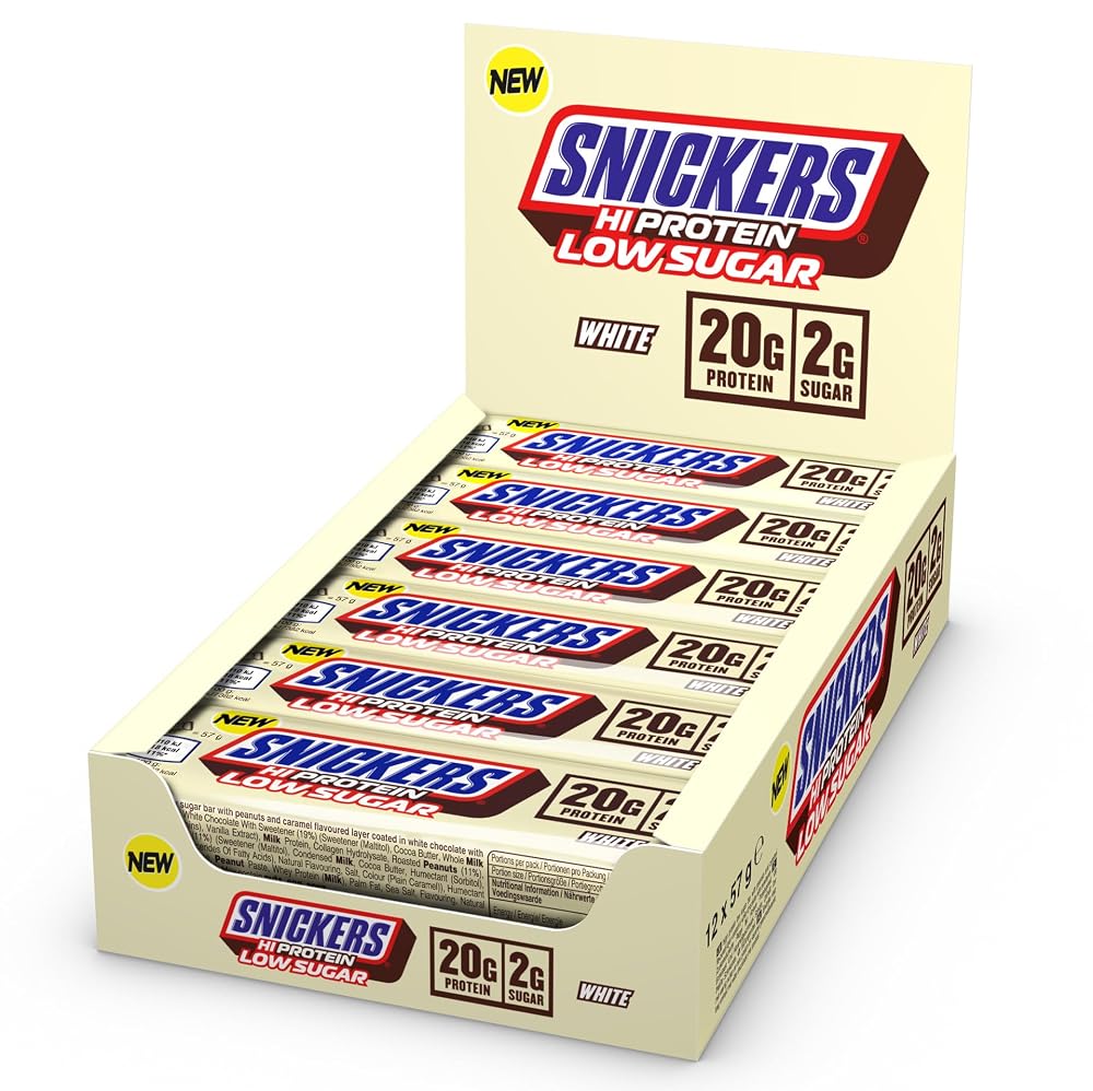 Snickers Low Sugar High Protein Bars White Chocolate - 12 Count