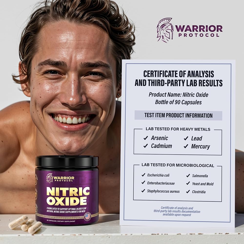 WARRIOR PROTOCOL Nitric Oxide Booster for Men - 90 Capsules - image 4