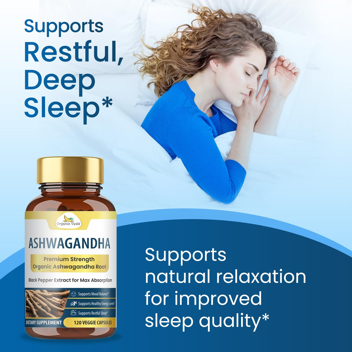 Organic Veda Ashwagandha 2000mg Capsules for Energy - 120 Count - image 5