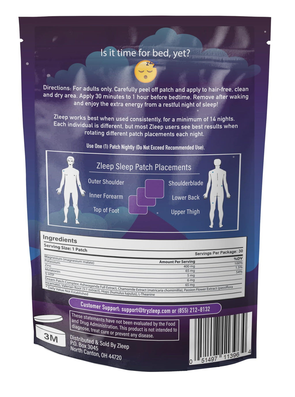 Zleep New Sleep Patches w/Dream Complex and Melatonin to Promote