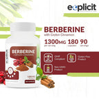 eXplicit Supplements Berberine & Ceylon Cinnamon - 180 Capsules - image 2