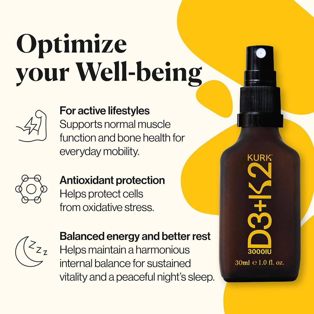 Kurk Vegan Vitamin D3 K2 Spray for Everyday Wellness - 1 Fl Oz - image 6