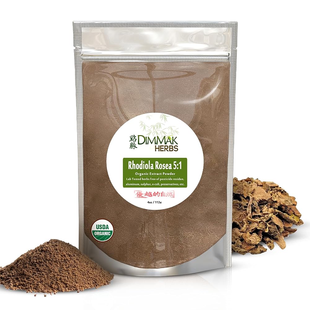 Dimmak Herbs Organic Rhodiola Rosea Extract 5:1 Powder - 4oz