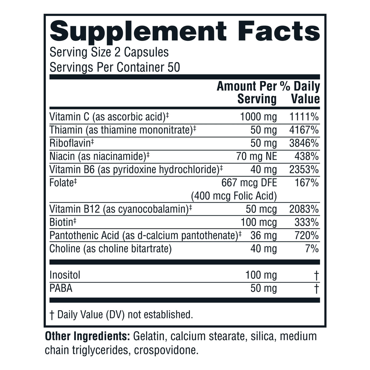 Twinlab Stress B-Complex Caps Energy Support - 100 Capsules - image 2