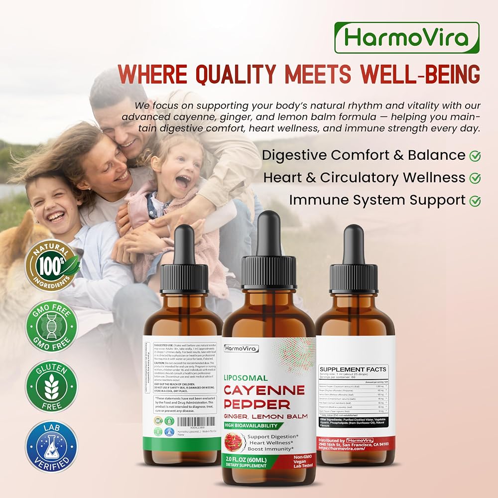 HarmoVira Liposomal Cayenne 7-in-1 Complex for Digestive Wellness - 2 fl oz - image 9