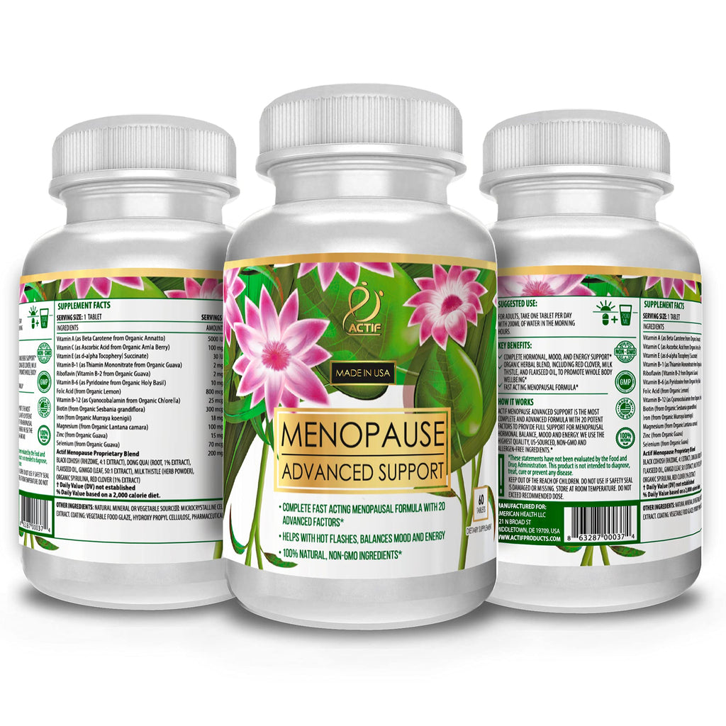 ACTIF Menopause Advanced Support with 20+ Organic Vitamins - 60 Tablets - image 5