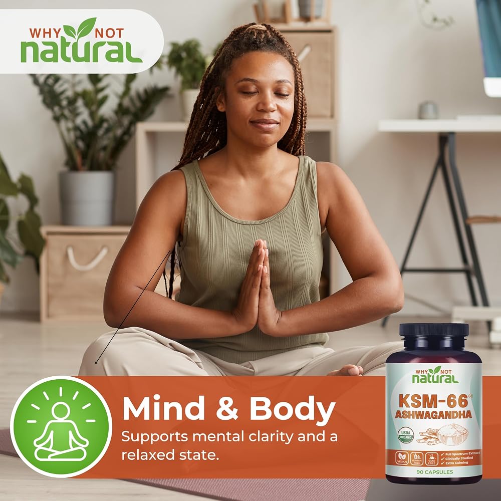 Why Not Natural Organic Ashwagandha KSM-66 Supplements - 90 Capsules - image 4