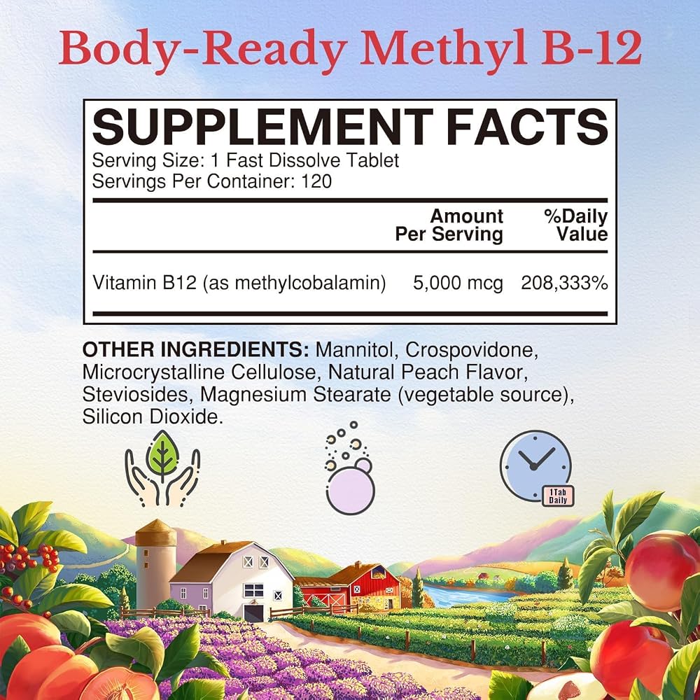 Vitalitown Vitamin B12 (Methyl B12) 5000 mcg