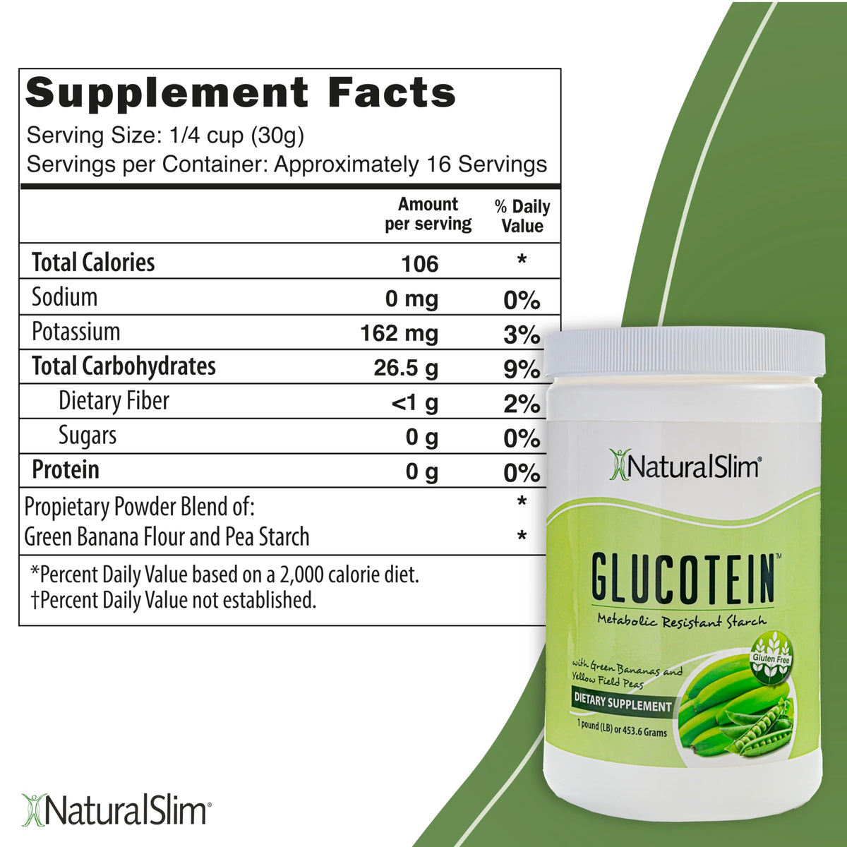 NaturalSlim Glucotein Prebiotic Resistant Starch Powder - 16 Servings - image 2
