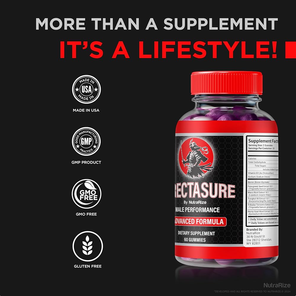 NutraRize Erectasure Gummies for Men – 60 Gummies - image 5