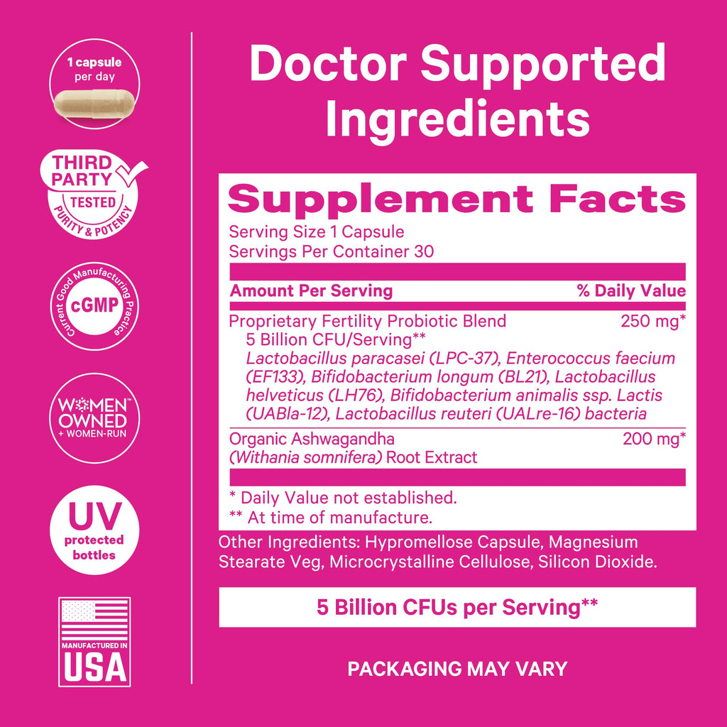 Pink Stork Fertility Support Probiotics for Women - 30 Capsules - image 4