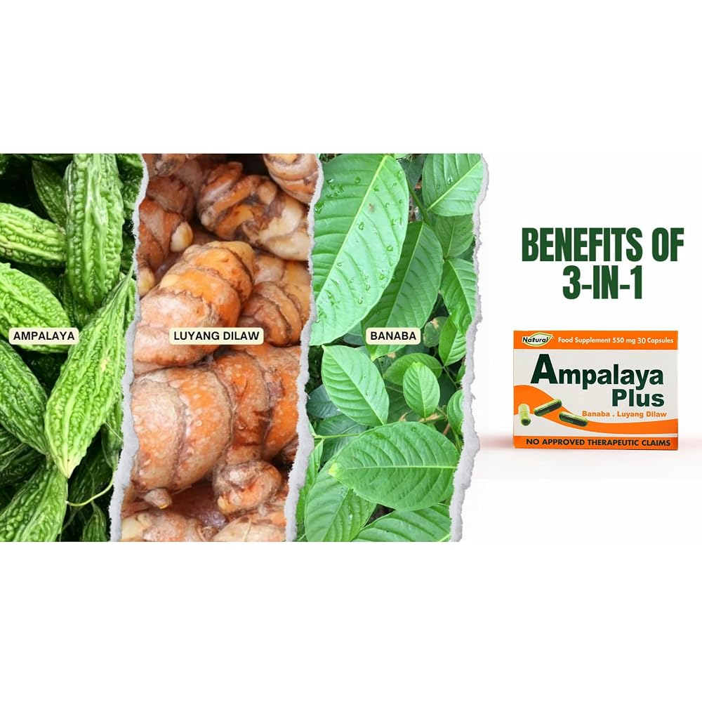 Nattural Amplaya Plus Banaba & Luyang Dilaw 550 mg - 120 Capsules - image 3