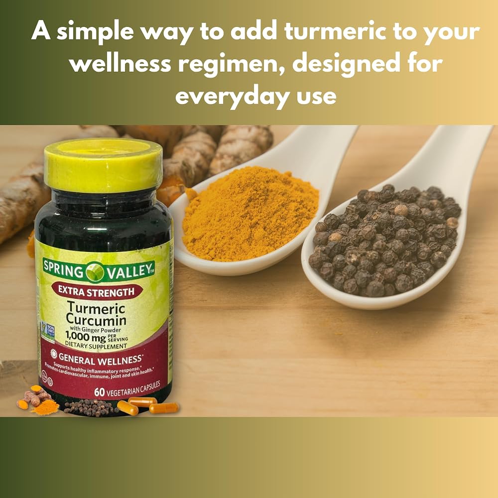 Spring Valley Turmeric and Ginger Supplement 1,000mg - 60 Capsules - image 3