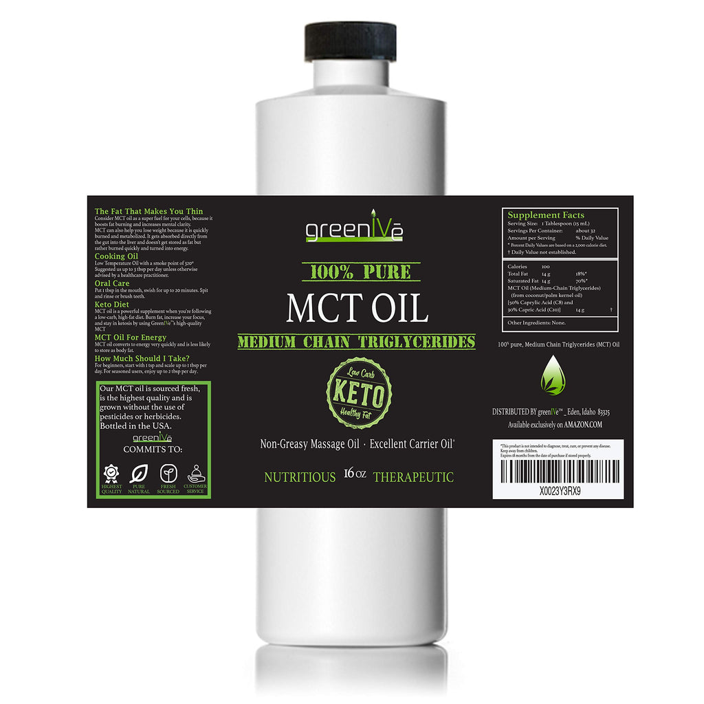 GreenIVe MCT Oil 100% Pure C8 C10 - 16 fl oz - image 2