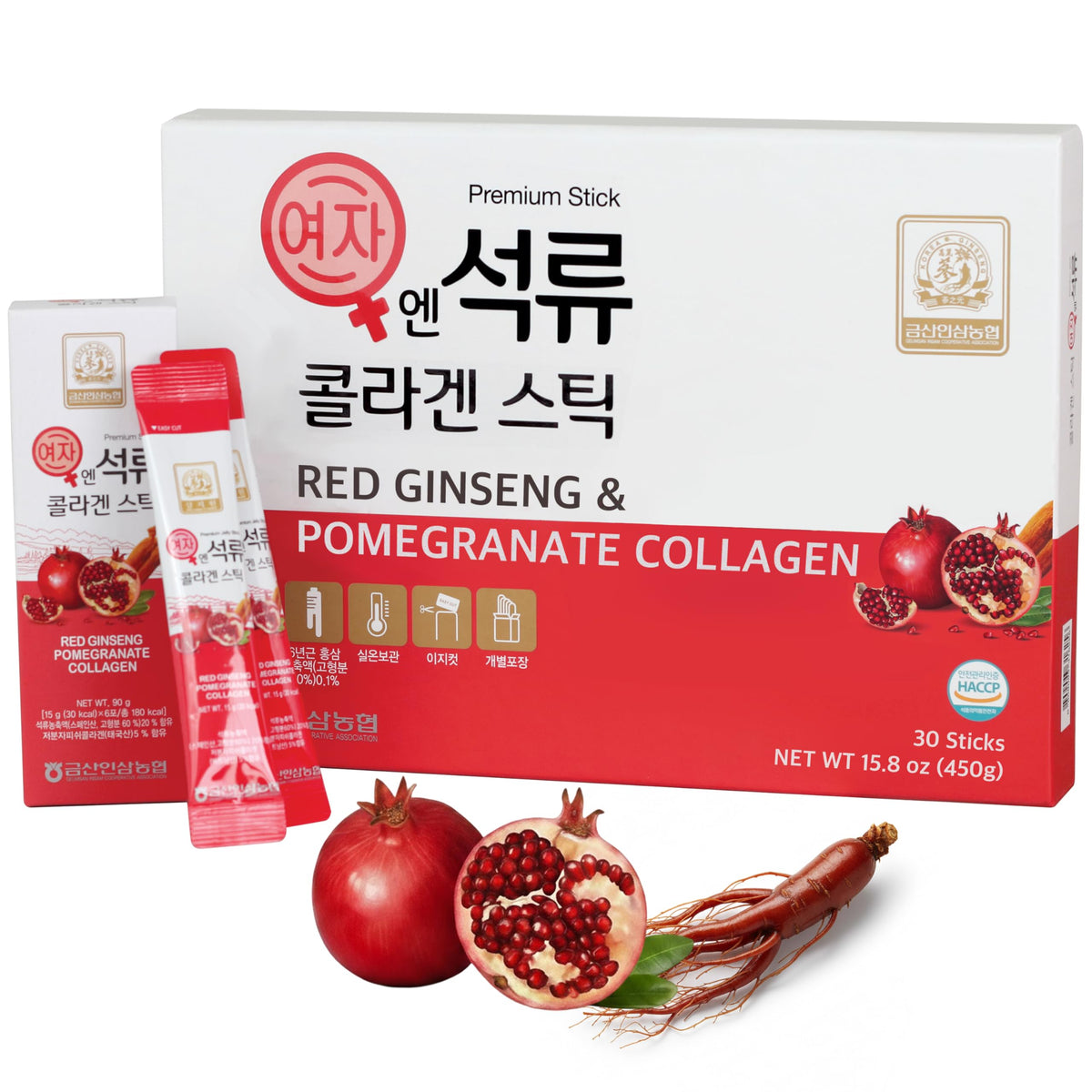 Baekje Pomegranate Collagen Jelly Stick - 30 Count