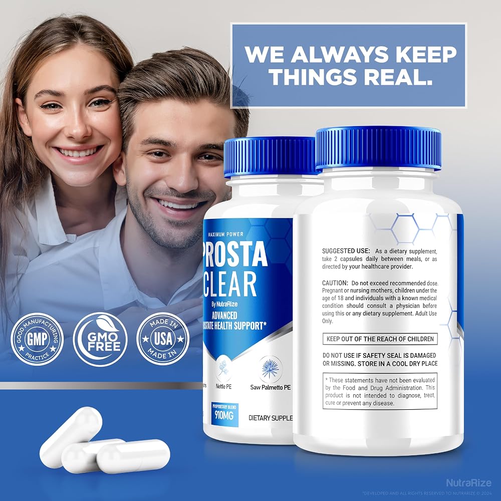 NutraRize Prosta Clear All Natural Prostate Support - 180 Capsules - image 8