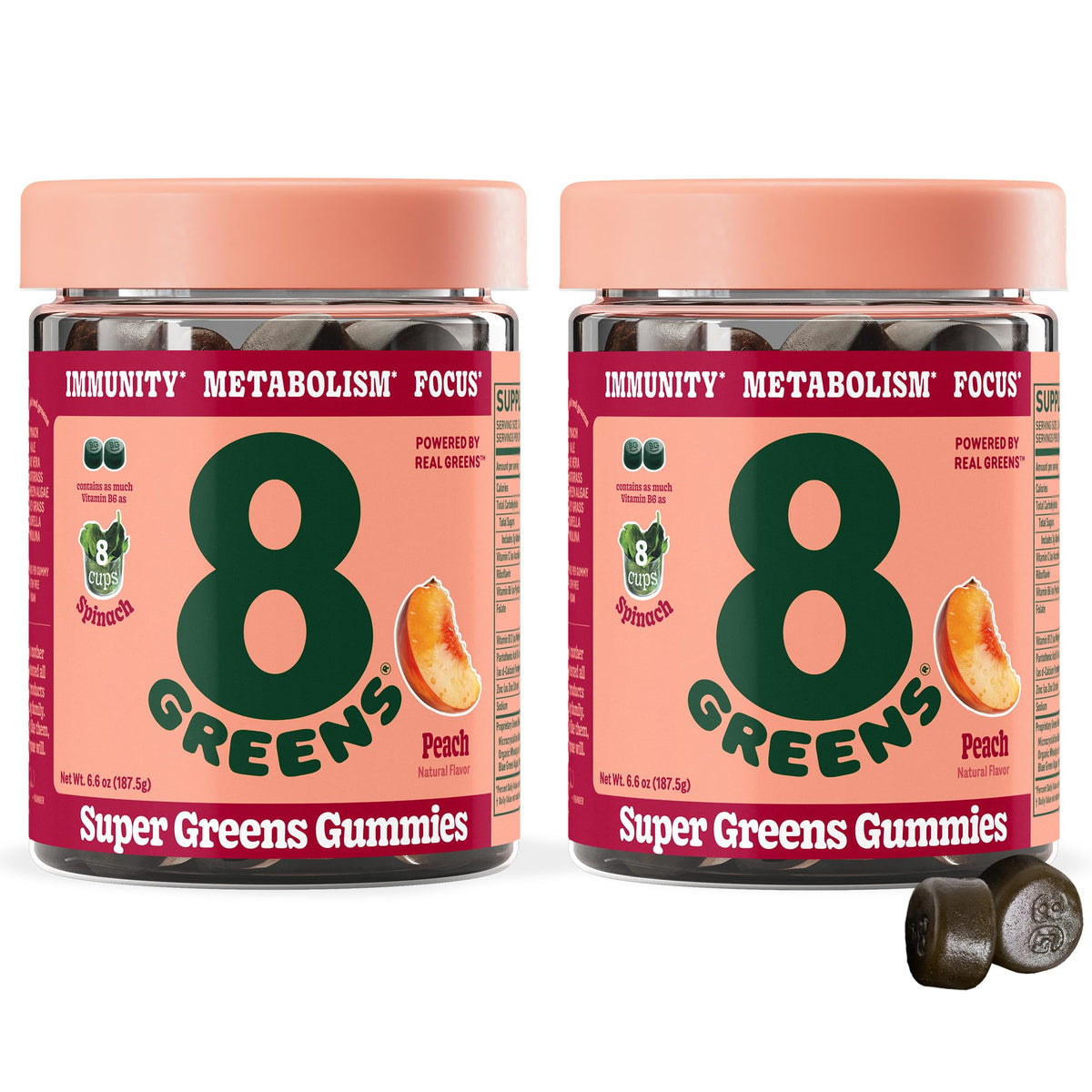 8G 8Greens Gummies - Daily Super Greens Vitamins for Energy & Immune
