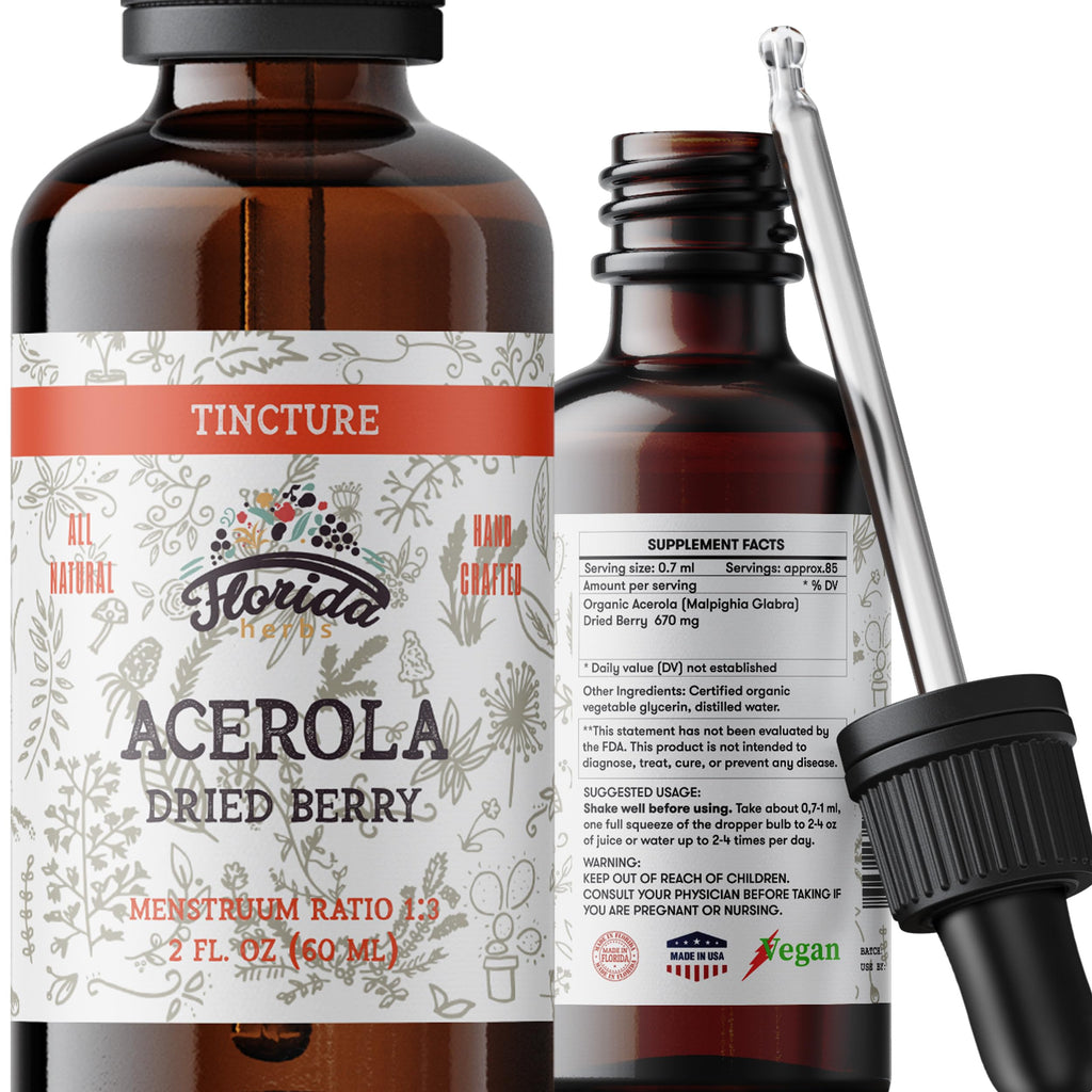 Florida Herbs Acerola Tincture Vitamin C Extract - 2 Fl Oz