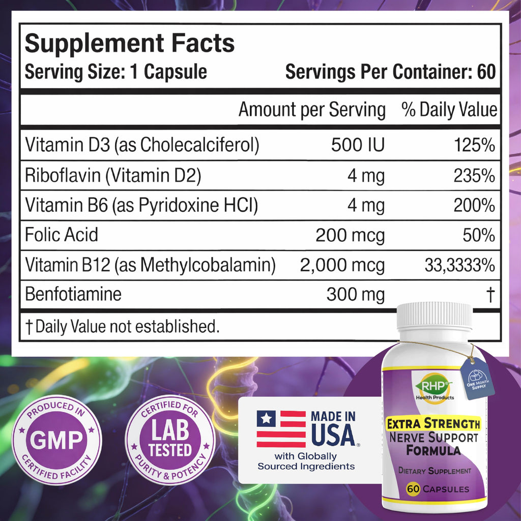 RHP Extra Strength Nerve Support Formula - 60 Capsules - image 5