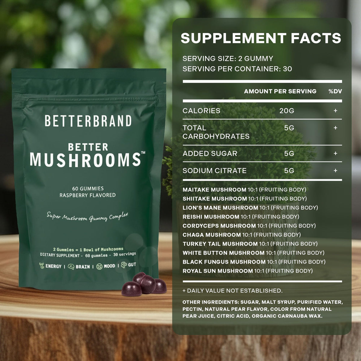 Betterbrand BetterMushrooms Mushroom Gummies to Support Gut Health