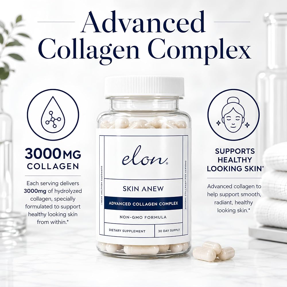 Elon Skin Anew Hydrolyzed Collagen 3000 mg - 120 Capsules - image 2