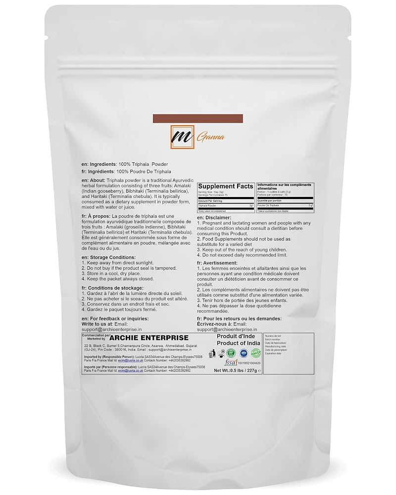 mGanna 100% Natural Triphala Powder - 227g - image 2