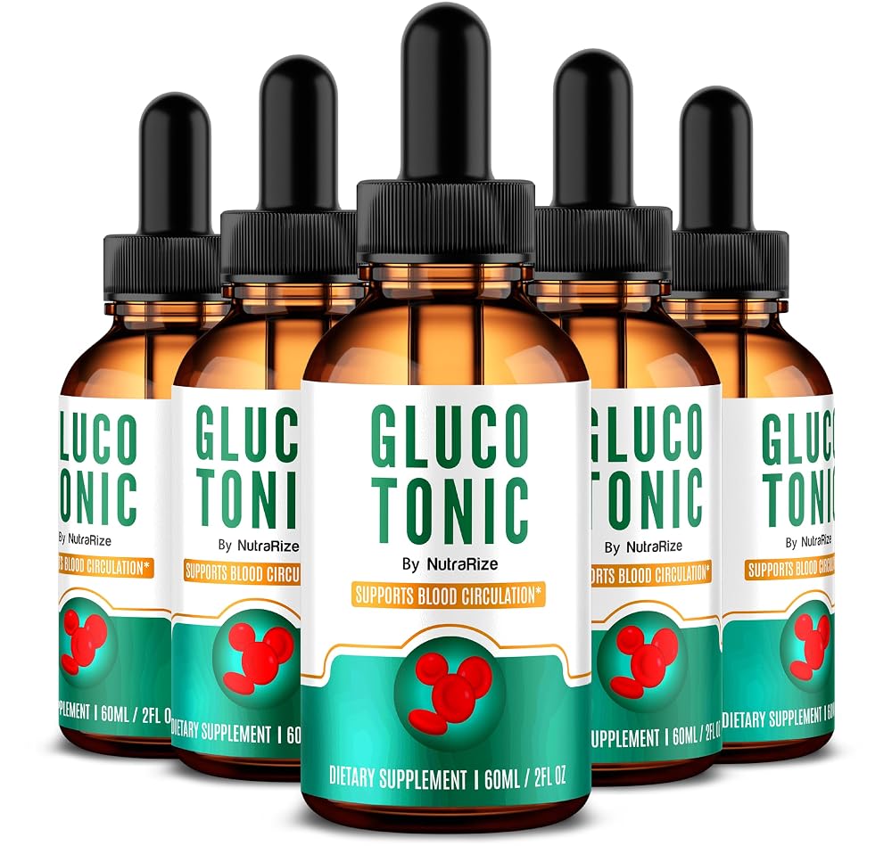 NutraRize Gluco Tonic Liquid Drops Energy Support - 5 Pack