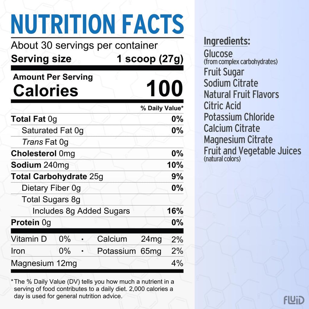 Fluid Performance - Low Sugar Endurance Fuel Sports Drink Mix