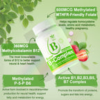 EnvyCure Vitamin B Complex Methylated Energy Support - 180 Tablets - image 3