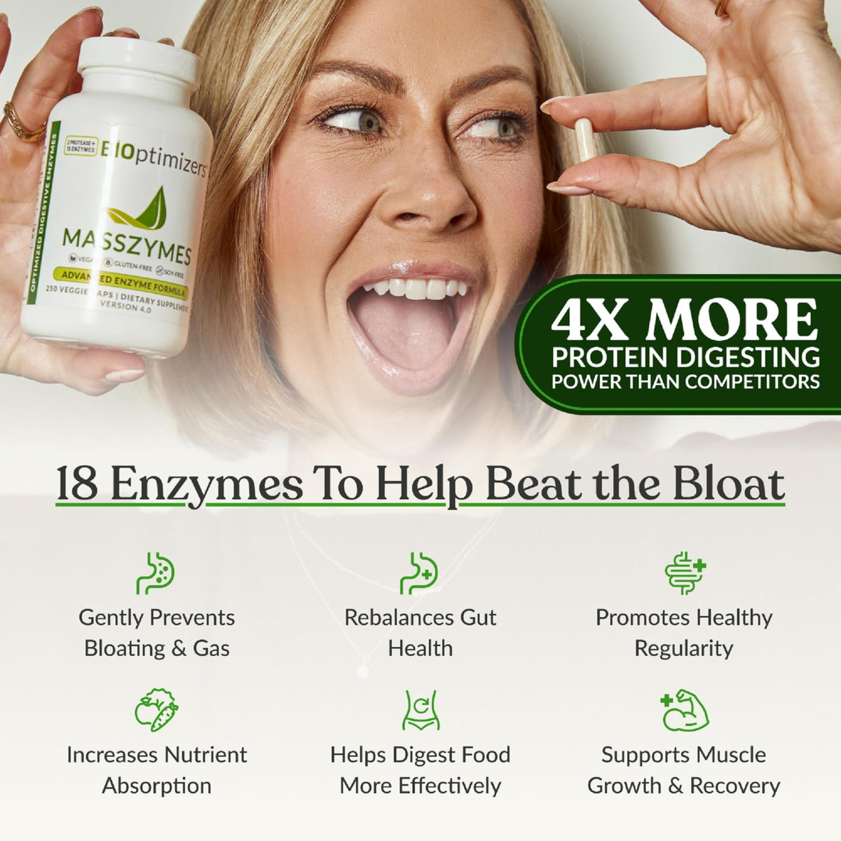 BIOptimizers MassZymes - Complete Digestive Enzymes Supplement