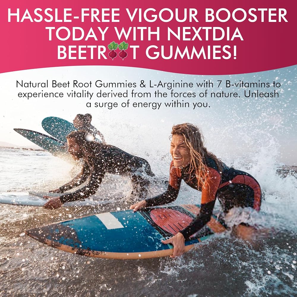 Nextdia Sugar Free Beet Root Gummies with Nitrates + L-Arginine 1400mg