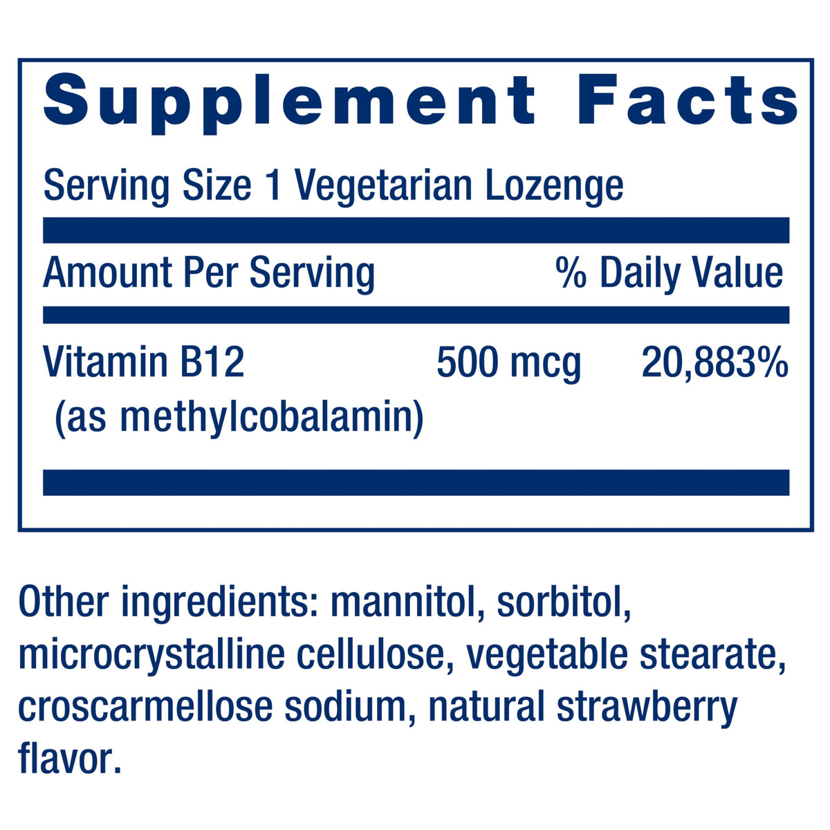 Life Extension Vitamin B12 Methylcobalamin 500mcg - 100 Lozenges - image 3