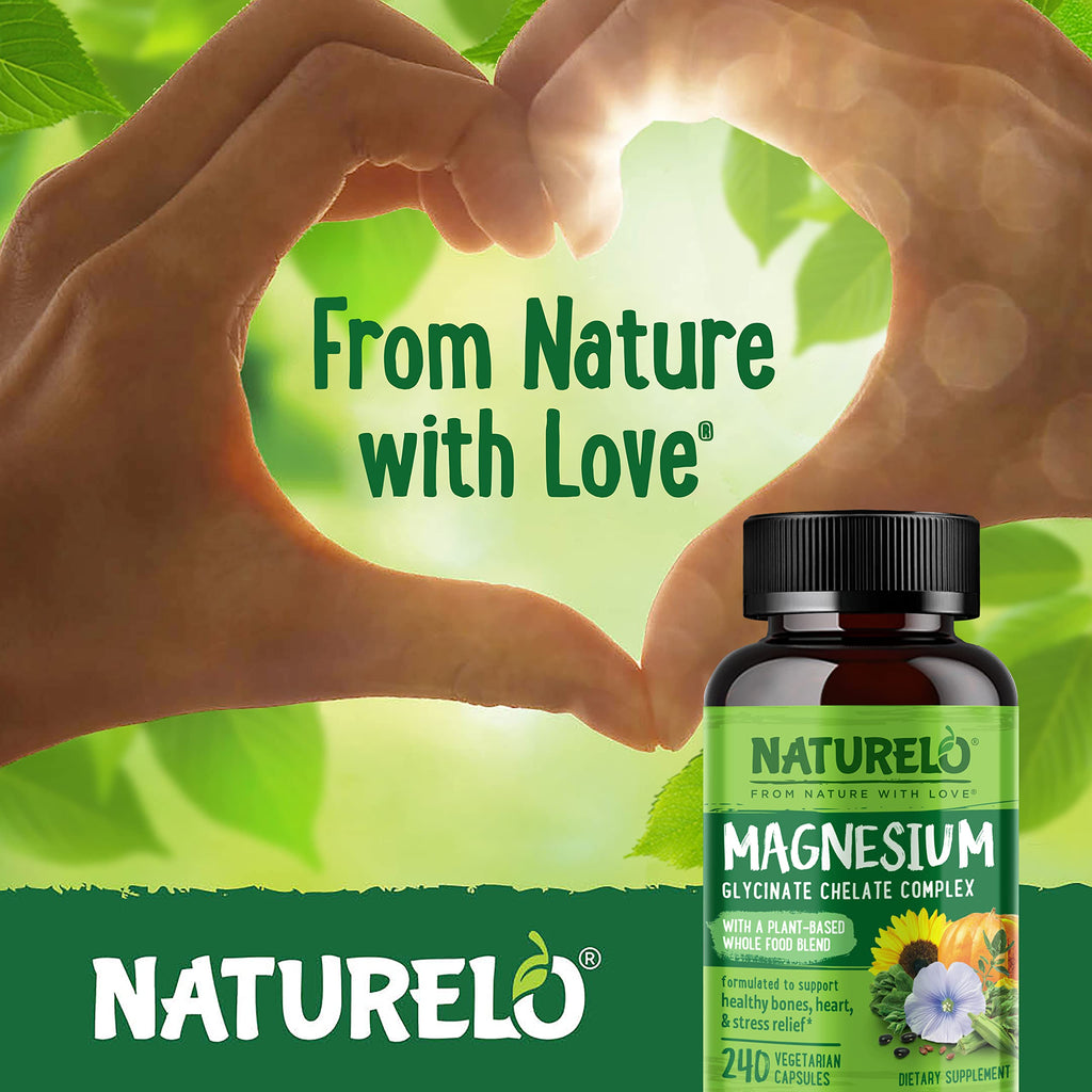 NATURELO Magnesium Glycinate 200 mg - 240 Capsules - image 5