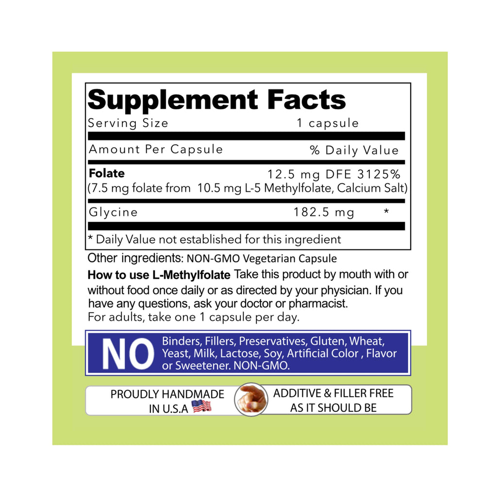 Our Daily Vites L-Methylfolate 7.5mg Vitamin B9 - 90 Capsules - image 9