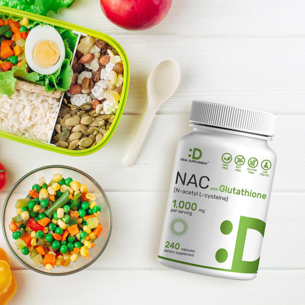 Deal Supplement NAC 1,000mg with Glutathione - 240 Capsules - image 5