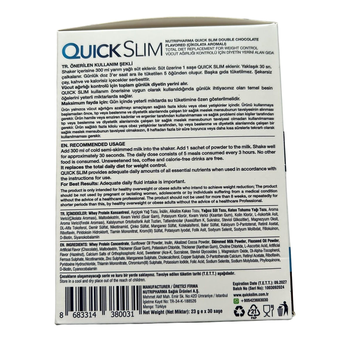 NUTRIPHARMA Quick Slim Quick Slim Meal Replacement Shakes for Weight