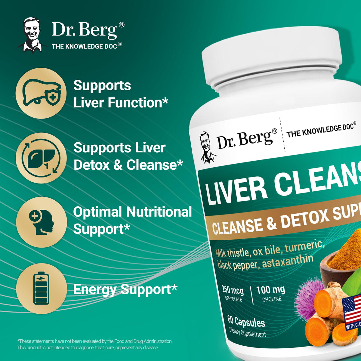 Dr. Berg Liver Cleanse Detox Capsules w/Unique Blend of Milk Thistle - image 4
