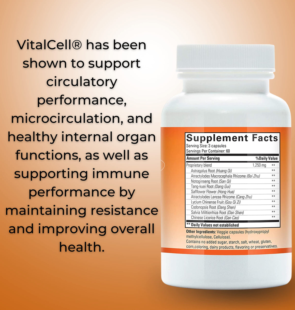Tango Vital Cell Natural Anti-Aging Supplement - 180 Vegetarian Capsules - image 4