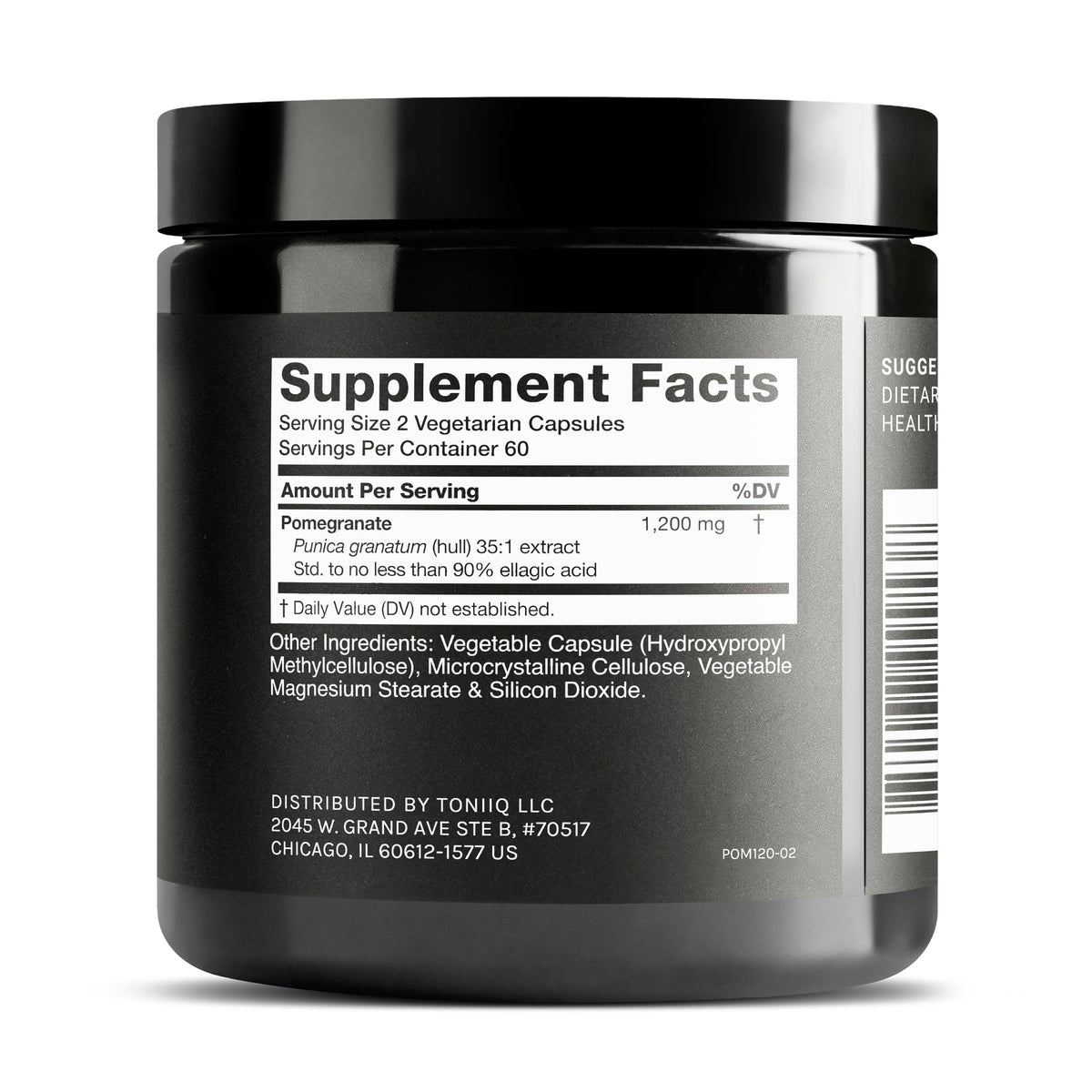 Toniiq Pomegranate Extract 35:1 with 90% Ellagic Acid - 120 Capsules - image 2