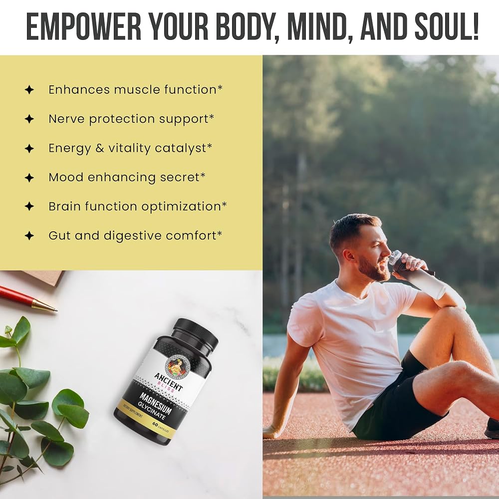 Ancient Bliss Magnesium Glycinate for Muscles & Nerves - 60 Capsules - image 3