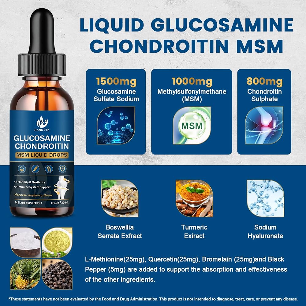 JIANKYTZ Glucosamine Chondroitin MSM Liquid Drops for Antioxidant
