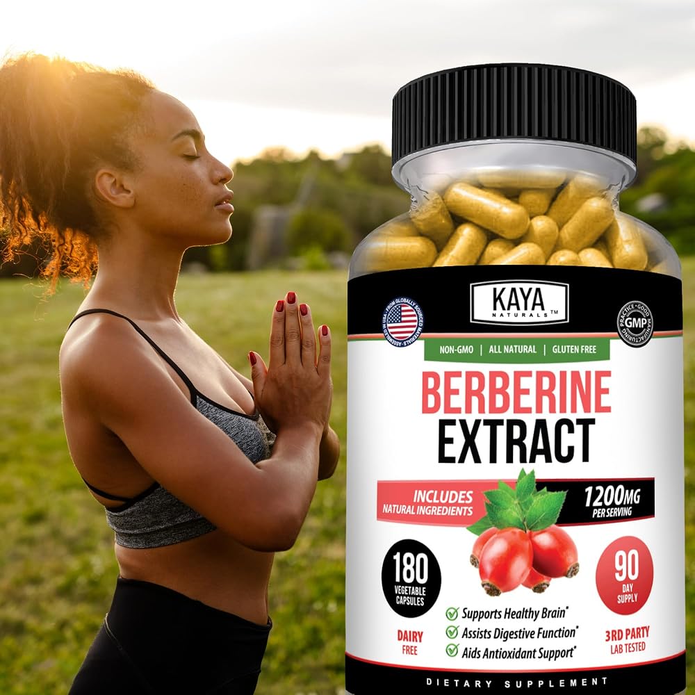 Kaya Naturals Berberine HCL Extract 1200mg - Immune System - Gluco