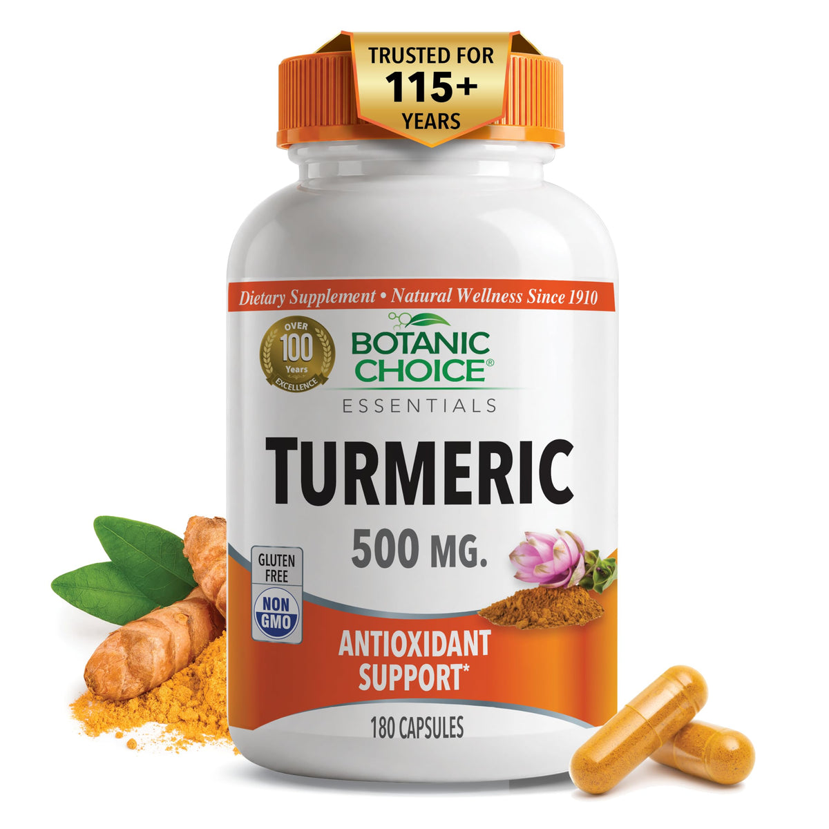 Botanic Choice Turmeric 500mg Joint & Antioxidant Support - 180 Capsules