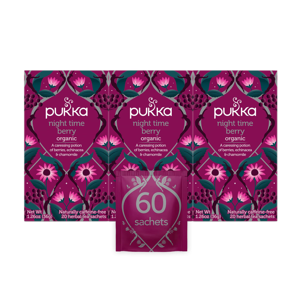 Pukka Organic Night Time Berry Herbal Tea - 60 Tea Bags
