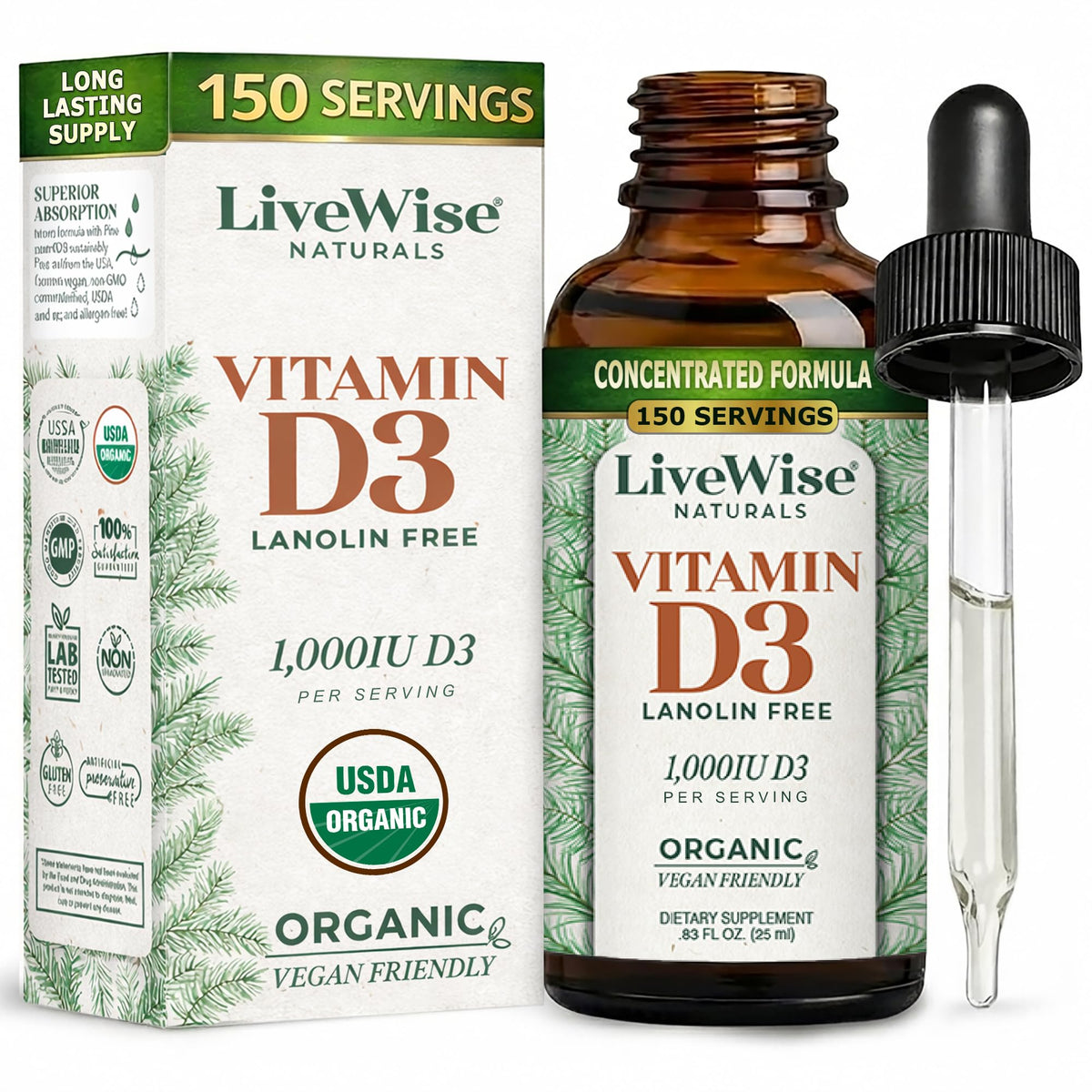 Live Wise Naturals Vitamin D3+K2